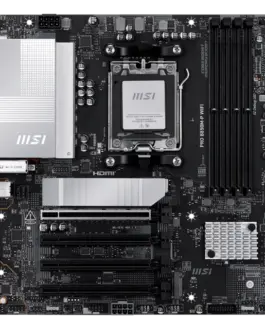 Alternative view of Дънна платка MSI PRO B850M-P WIFI, mATX, Socket AM5, 4x DDR5 Dual Channel DDR5 up to 8200(OC)MHz, 4x PCIe x16 slot, 3x M.2 slot, 4x USB 2.0, 2x USB 5Gbps, 1x USB 10Gbps, 1x USB 10Gbps Type-C, DP, 7.1 HD Audio, 5G LAN, WiFI 7, BT, 3Y