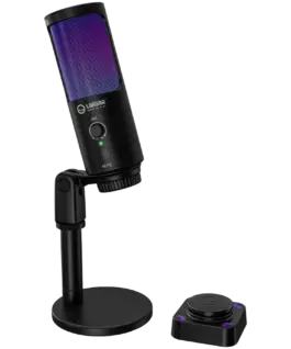 Alternative view of Геймърски микрофон LORGAR SMP40, RGB Microphone with external mute button and metal stand, Black