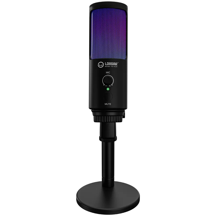 Геймърски микрофон LORGAR SMP40, RGB Microphone with external mute button and metal stand, Black - Image 4