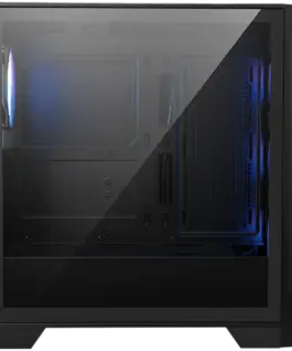 Alternative view of Кутия за компютър MSI MAG FORGE 320R AIRFLOW, Mid-Tower, ATX/M-ATX/ITX, 2x USB 3.2, 1x Audio/Mic, LED Button, ARGB Hub, 4x 120mm ARGB Fans, Mesh Panel, Tempered Glass, Black