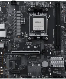 Alternative view of Дънна платка MSI PRO B840M-B, mATX, Socket AM5, 2x DDR5 Dual Channel DDR5 up to 8000(OC)MHz, 1x PCIe x16 slot, 2x M.2 slot, 2x USB 2.0, 4x USB 5Gbps, HDMI, VGA, 7.1 HD Audio, 2.5G LAN, 3Y
