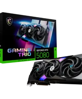 Видео карта MSI Video Card Nvidia GeForce RTX 5080 16G GAMING TRIO OC 16GB GDDR7 256bit Effective Memory Clock: 30000MHz