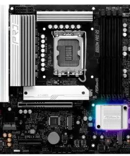 Alternative view of Дънна платка ASROCK MB Desktop B860M Pro Rs, S.1851, 4x DDR5, 1x PCIe 5.0 x16, 1x PCIe 4.0 x4, 1x Blazing M.2, 2x Hyper M.2, 4x SATA3, 2x USB-C, 7x USB 3.2, 6x USB 2.0, 1x RJ-45 2.5GB Lan, 1x HDMI, 1x DP 1.4, mATX