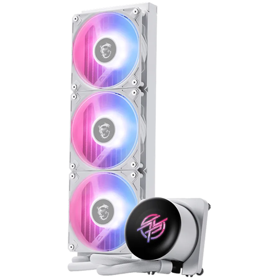 Охладител за процесор Охладител MSI MPG CORELIQUID P13 360 WHITE, 3x120mm Pre-installed CycloBlade 9 ARGB Daisy Chain Fans, 2.1-inch LCD screen, Copper Base, UNI BRACKET, Intel LGA 1700/1851, AMD AM5/AM4, 5Y Warranty - Image 2