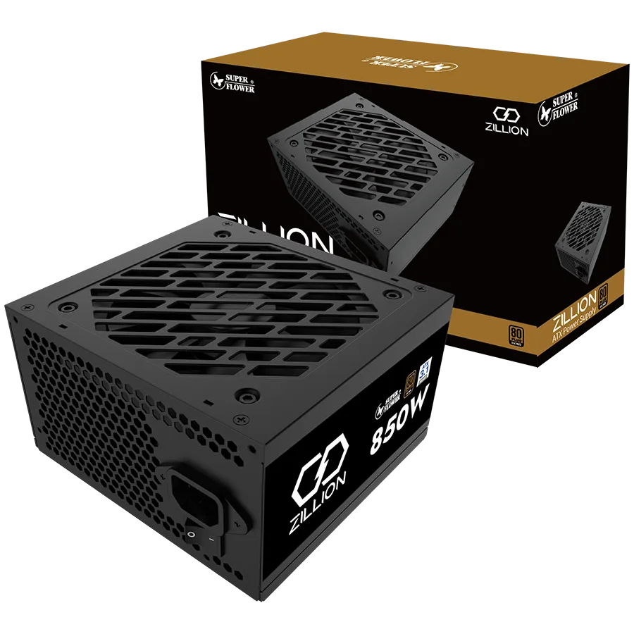 Захранване за компютър Super Flower Zillion DB Bronze 850W ATX 3.1 80 Plus Bronze Flat Black Cables 120mm Fan 3 Year