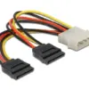Кабел DeLock Power Molex 4 Pin мъжко към 2 x SATA 15 Pin 16 cm