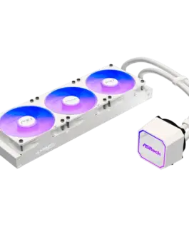 Alternative view of Охладител за процесор Охладител Asrock Pro White 360 ARGB, AiO liquid cooler, 360 mm radiator, AM5, AM4, LGA1851, LGA1700, 90-APRA36-WAAGA6, White, 6Y