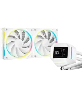 Охладител за процесор Охладител DeepCool LM240 WH 240mm CPU Liquid Cooler 2.4" LCD screen 2x120mm FL12 SE ARGB PWM Fans