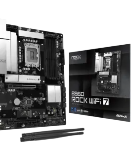 Дънна платка ASROCK MB Desktop B860 Rock Wi-fi 7 S.1851 4x DDR5 1x PCIe 5.0 x16 1x PCIe 4.0 x4 1x Blazing M.2 2x Hyper M