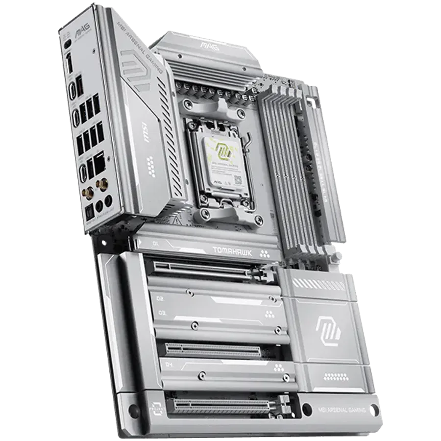 Дънна платка MSI MAG X870E TOMAHAWK MAX WIFI PZ, ATX, Socket AM5, 4x DDR5 Dual Channel DDR5 up to 8400(OC)MHz, 3x PCIe 3.0 x16 slot, 4x M.2 slot, 4x USB 2.0, 3x USB 5Gbps, 2x USB 10Gbps, 1x 10Gbps Type-C, 2x 40Gbps Type-C, HDMI, 7.1 Audio 5G LAN, WiF - Image 2