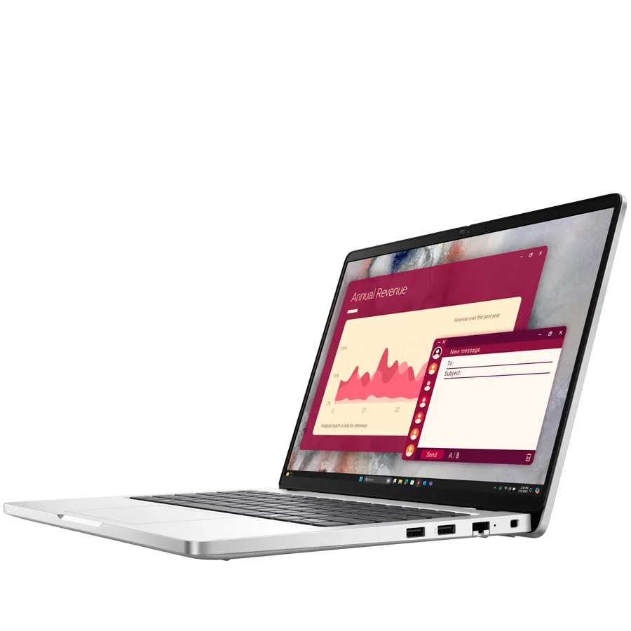 Лаптоп Dell Pro 14 (PC14250), Intel Core 5 120U(10C, 12T, 12MB, up to 5.0GHz), 14.0" FHD+(1920x1200) Non-Touch, 16GB(1x16GB) DDR5, 512GB M.2 SSD, Integrated Graphics, WiFi+BT, Cam+Mic, BG Backlit KBD, Ubuntu, 3Y Basic Onsite - Image 3