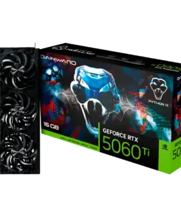 Видео карта Gainward GeForce RTX 5060Ti Python III 16GB GDDR7 128 bit 1x HDMI 2.1b 3x DP 2.1b 3 Fan 1x 8-pin pwr connect