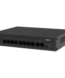 Kомутатор Imou 10-port 100M unmanaged PoE Switch 8x PoE 10/100 2x uplink 10/100 65W total power up to 250m PoE 4KV light