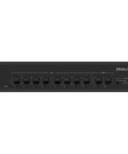 Alternative view of Kомутатор Imou 10-port 100M unmanaged PoE Switch, 8x PoE 10/100, 2x uplink 10/100, 65W total power, up to 250m PoE, 4KV lighting Protection, 802.3af/at,