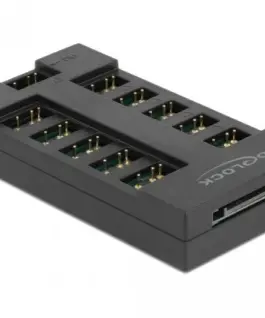 RGB хъб Delock 10 портов ARGB LEDs Черен
