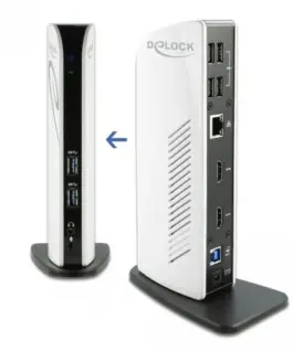 Alternative view of Докинг станция Delock, За MacBook, HDMI Full-HD, USB 3.2, LAN, Audio, Черен/Бял
