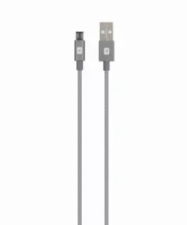 Кабел Skross USB-A - microUSB Метална оплетка 1.20 м Сив