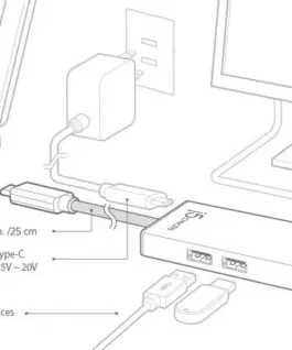 Alternative view of Мултипортов USB-C адаптер j5Create JCA374, HDMI, Ethernet, USB 3.0 хъб, PD 2.0