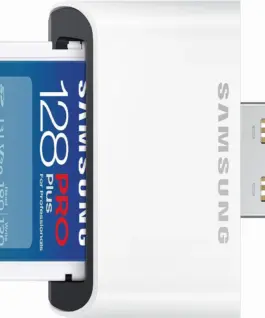 Alternative view of Карта памет Samsung PRO Plus, SD Card, 128GB, USB Четец, Бяла