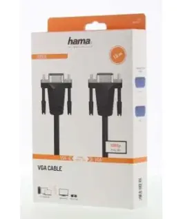 Alternative view of Кабел за монитор HAMA 200707, VGA мъжко - VGA мъжко, 1.50 м, Екраниран, Черен