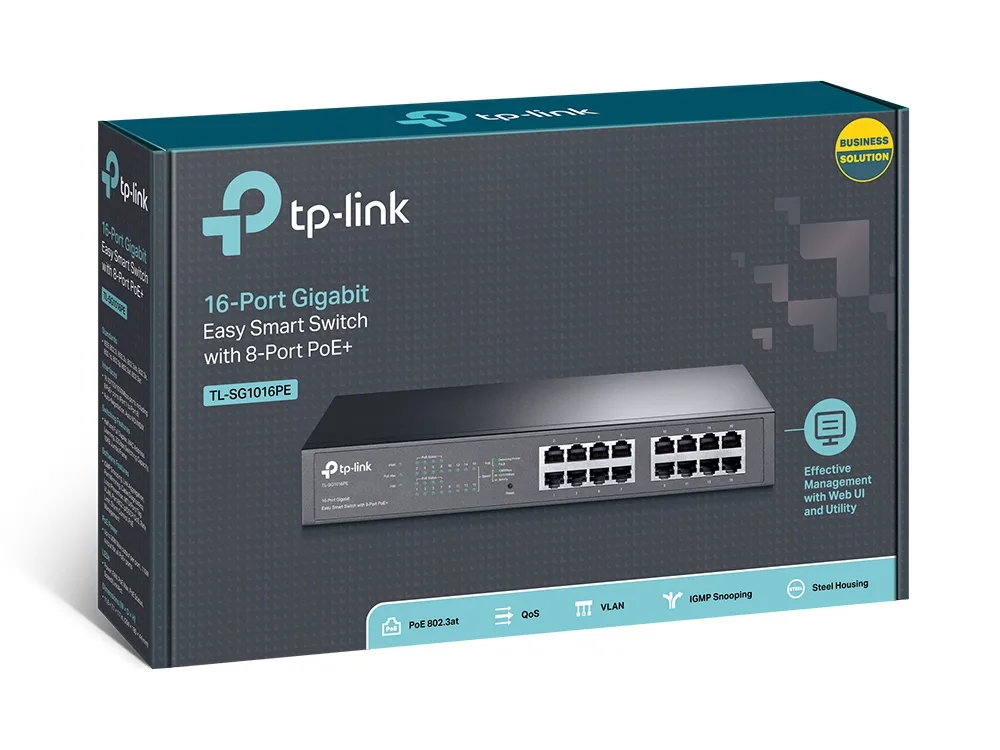 Комутатор TP-Link TL-SG1016PE 16-портов Gigabit Easy Smart - Image 4