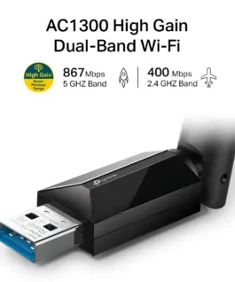 Alternative view of 2-лентов безжичен USB адаптер TP-Link Archer T3U Plus AC1300