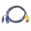 KVM кабел ATEN PC HDB and USB към 3in1 SPHD(Keyboard/Mouse/Video) Вграден PS/2 към USB конвертор 5