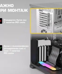 Брекет за вертикален монтаж на GPU EZDIY-FAB RGB PCIe 4.0 Riser