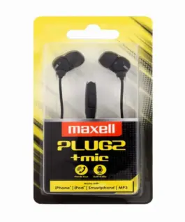Слушалки  с микрофон MAXELL PLUGZ черна