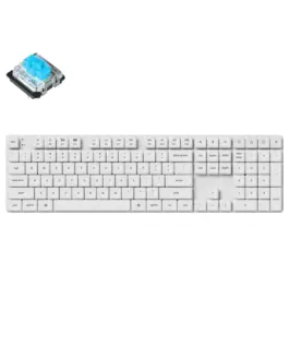 Геймърска механична клавиатура Keychron K5 Pro White QMK/VIA Full-Size Low-Profile Gateron Blue Switches RGB