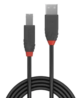 Alternative view of КАБЕЛ USB LINDY - USB to USB - USB 2.0 Type A to B Cable - Anthra Line - 5,0 m - Grey - PN 36675