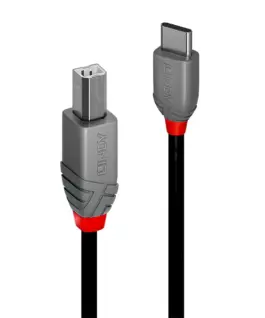 КАБЕЛ USB LINDY - USB-B to USB-C - USB 2.0 Type C to B Cable - Anthra Line - 30 m - Black - PN