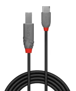 Alternative view of КАБЕЛ USB LINDY - USB-B to USB-C - USB 2.0 Type C to B Cable - Anthra Line - 3,0 m - Black - PN 36943