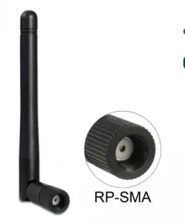 Alternative view of Антена Delock WLAN, 802.11 ac/a/b/g/ni, RP-SMA plug, 2 dBi, Черен