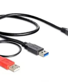 Кабел Delock Y-cable USB-A мъжко - USB 3.0 Micro-B мъжко (USB 3.0) USB-A(power) 5 GBit/s