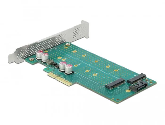 Карта PCI Express x4 Delock към 1x M.2 Key B + 1x M.2 NVMe M.2 Key M, Low Profile - Image 3