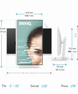 Alternative view of Монитор BenQ GW3290QT, IPS, 31.5 inch, Wide, QHD, DP, HDMI, USB, Бял