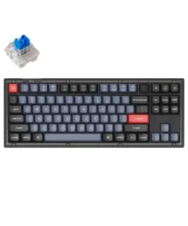 Геймърска Механична клавиатура Keychron V3 TKL Knob QMK Frosted Black Translucent Keychron K Pro Blue Switch