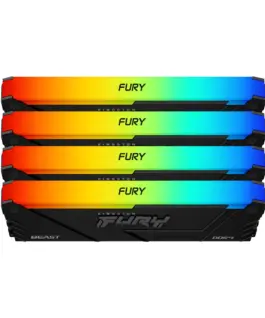Памет за компютър Kingston FURY Beast Black RGB 64GB(4x16GB) DDR4 3200MHz CL16
