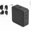 Delock Зарядно устройство GaN 2 x USB-C PD 65 W адаптер за EU / US /