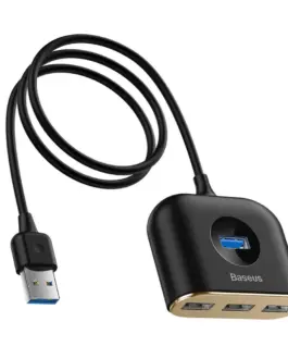 Alternative view of USB хъб Baseus Square round 4 в 1 с 3х USB 2.0, 1х USB 3.0 порта, черен