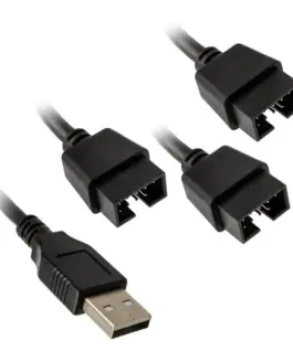 Alternative view of USB Хъб Lian Li PW-U2TPAB USB 2.0 1-към-3 Hub - Черно