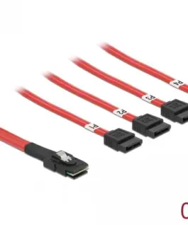Alternative view of Интерфейсен кабел DeLock, Mini SAS SFF-8087 > 4 x SATA 7 pin, 0.5 m