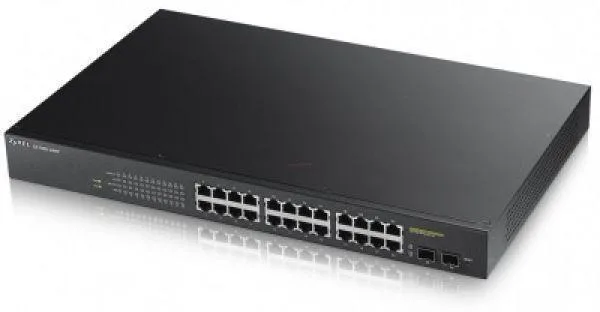 Суич ZYXEL GS1900-24HP, 24 портов управляем PoE, за монтаж в шкаф - Image 2