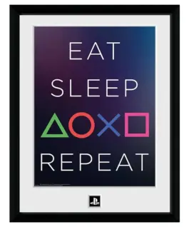 GBEYE PLAYSTATION - Framed print "Eat Sleep Repeat" (30x40)