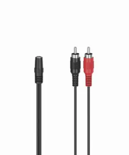 Аудио адаптер HAMA 3.5 mm жак женско - 2 x Чинч мъжко 0.12 м
