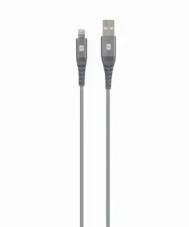Alternative view of Кабел Skross, USB-A - Lightning, Метална оплетка, 1.20 м, Сив