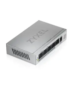 Суич ZyXEL GS1005-HP 5-портов гигабитов неуправляем PoE+ 60W