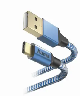 Alternative view of Кабел HAMA Reflective, USB-C мъжко - USB-A мъжко, 1.5м, 201558