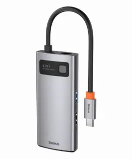 USB хъб Baseus Type-C 4 в 1 с 1х USB 3.0, 1х USB 2.0, 1х HDMI порта, черен